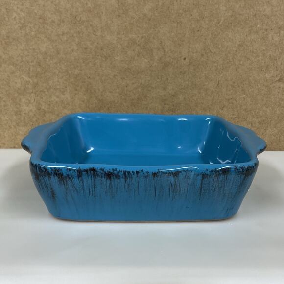 2 De Silva Baking Casserole Square Dishes Blue & Red 6x6 Italy - Picture 5 of 12